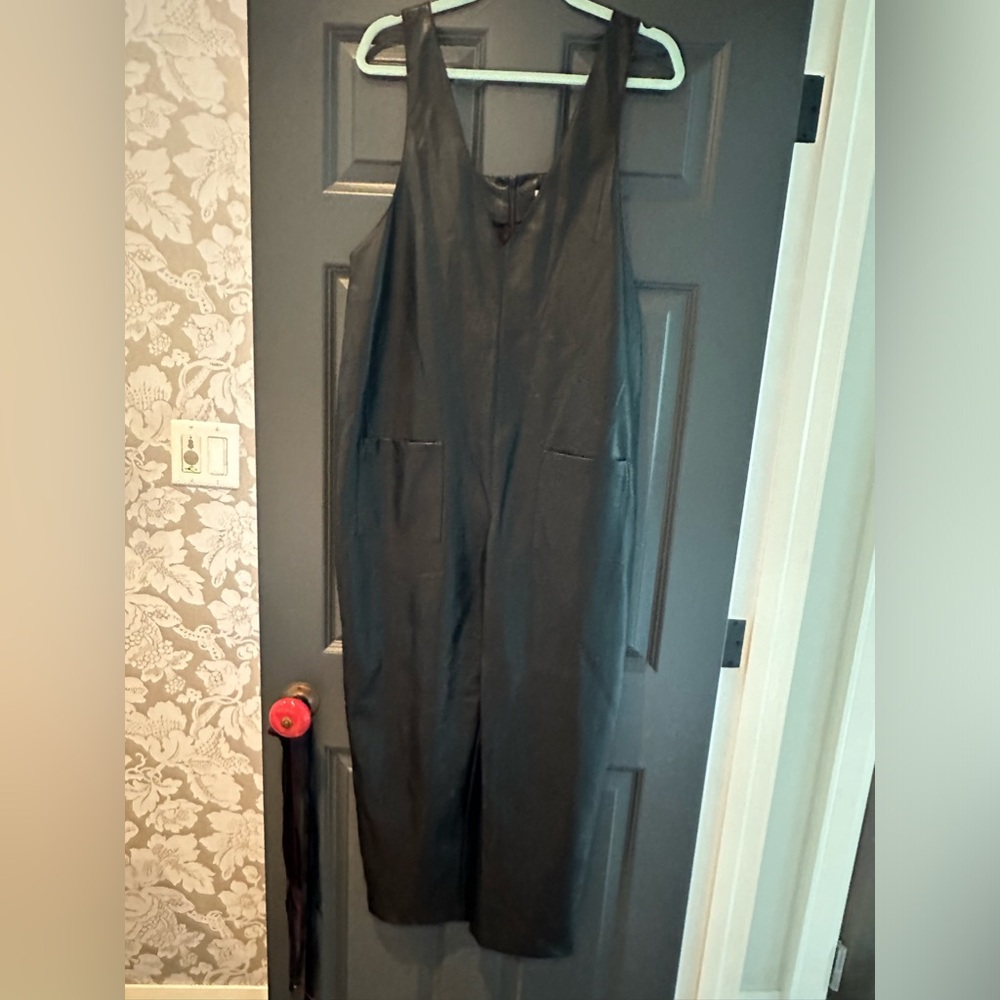 NWT Anthropologie Avec Les Filles Medium Pleather Overalls